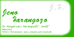 jeno harangozo business card